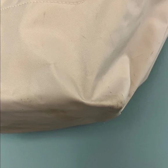 Longchamp Women's Pink Canvas Tan Tote Bag with Brown Trim - Picture 13 of 17